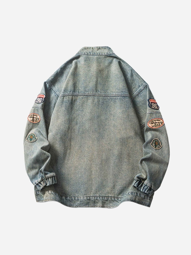 SOWHATON™ BADGE EMBROIDERED DENIM CEKET