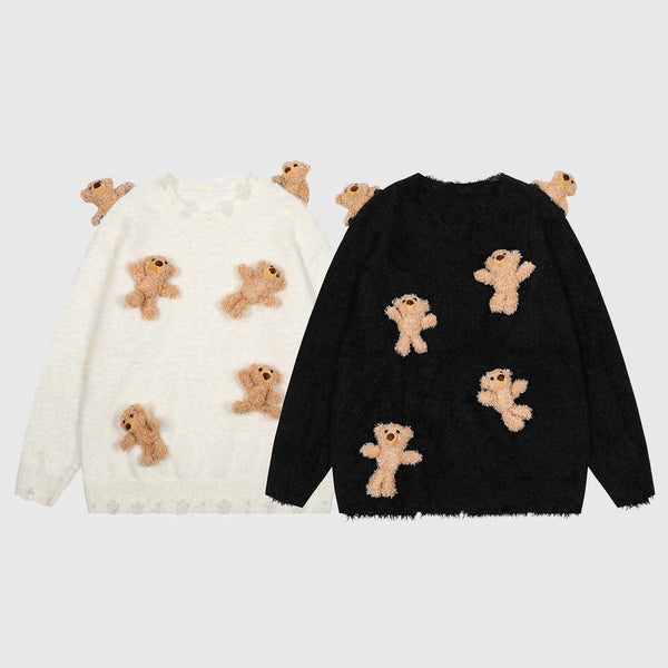 SOWHATON™ DETACHABLE BEAR KNIT KAZAK