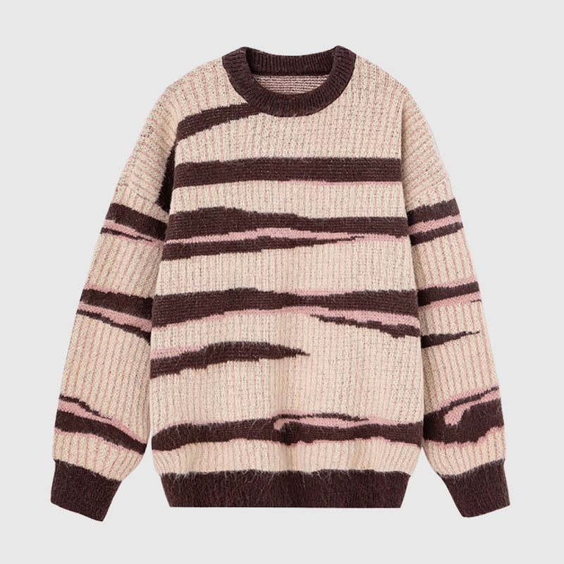 SOWHATON™ IRREGULAR STRIPED KNIT KAZAK