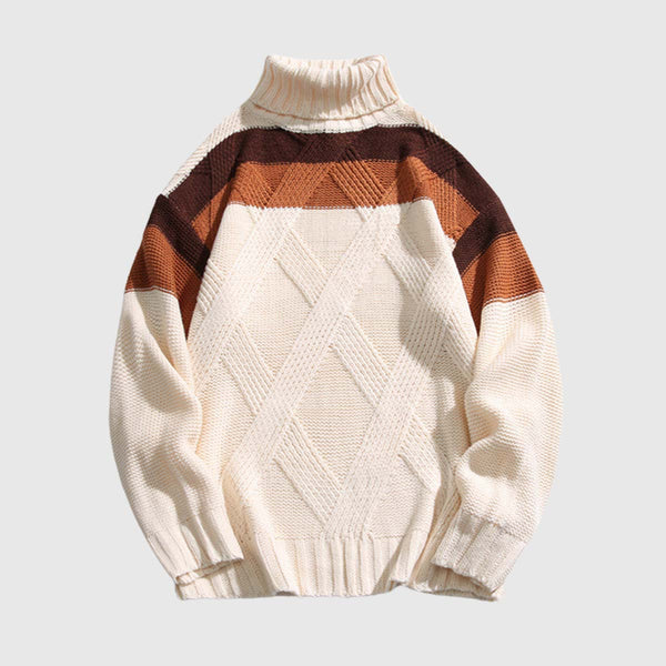 SOWHATON™ VINTAGE COLORBLOCK TURTLENECK KAZAK