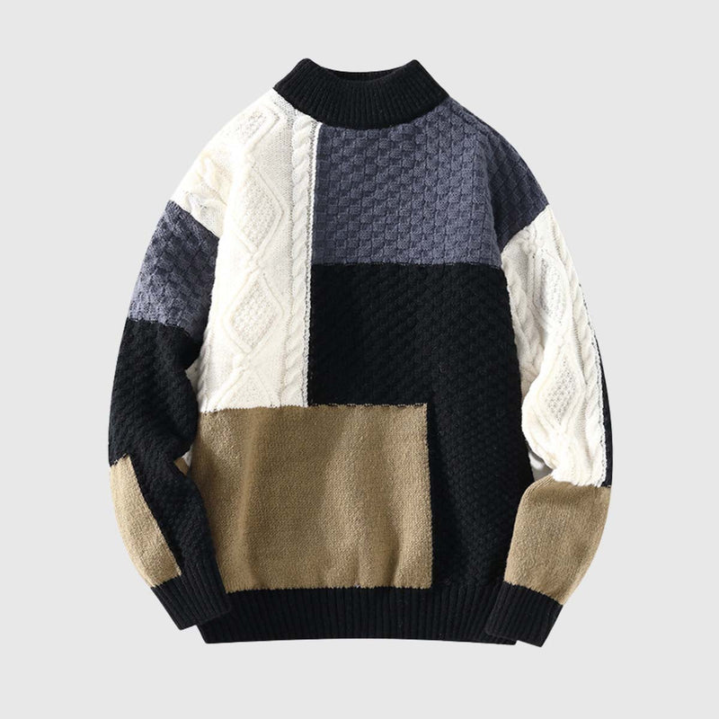 SOWHATON™ PATCHWORK TURTLENECK KAZAK