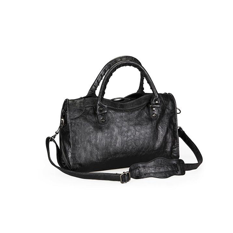 SOWHATON™ BLACK PU LEATHER ÇANTA