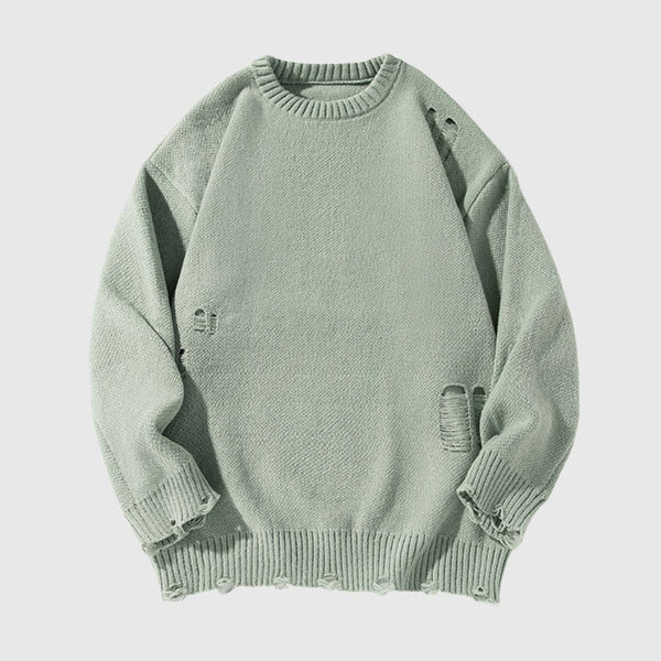 SOWHATON™ DISTRESSED KNIT PULLOVER KAZAK