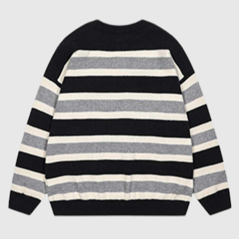 SOWHATON™ CAT STRIPED KNIT KAZAK