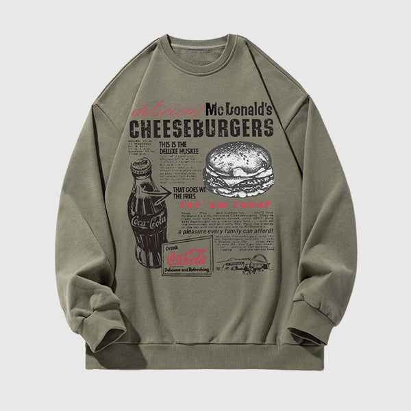 SOWHATON™ VINTAGE FAST FOOD GRAPHIC SWEATSHIRT