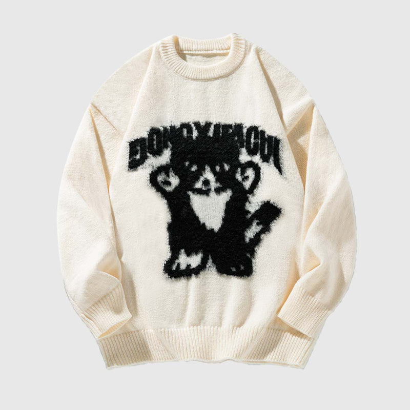 SOWHATON™ RETRO CARTOON KNIT KAZAK