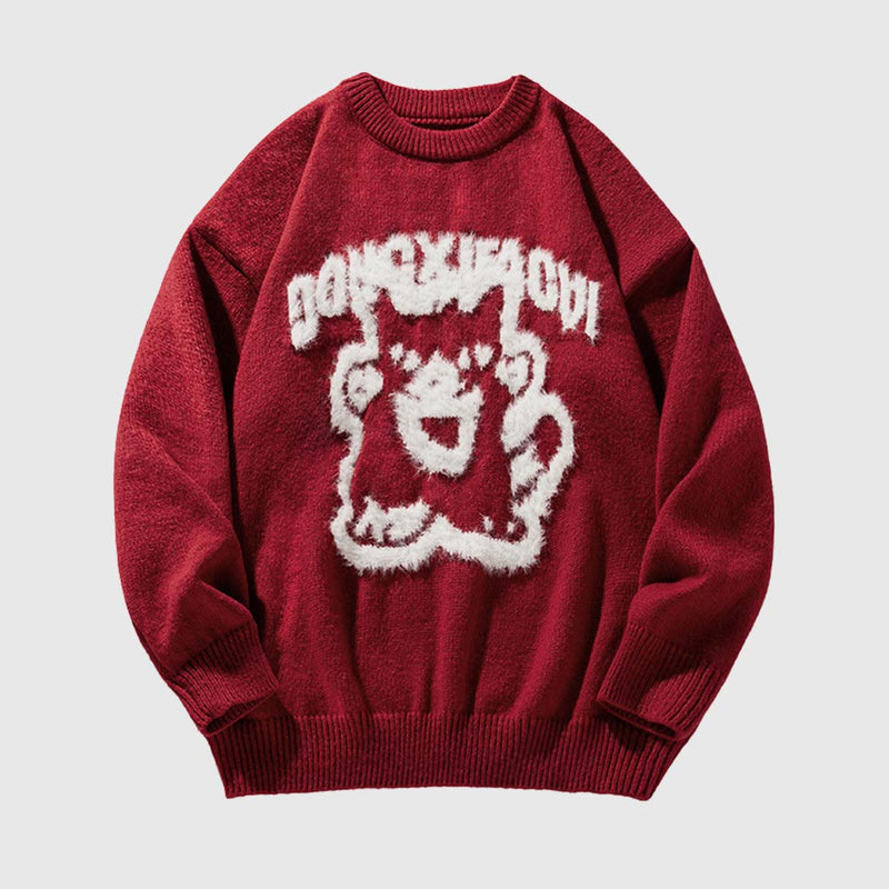 SOWHATON™ RETRO CARTOON KNIT KAZAK