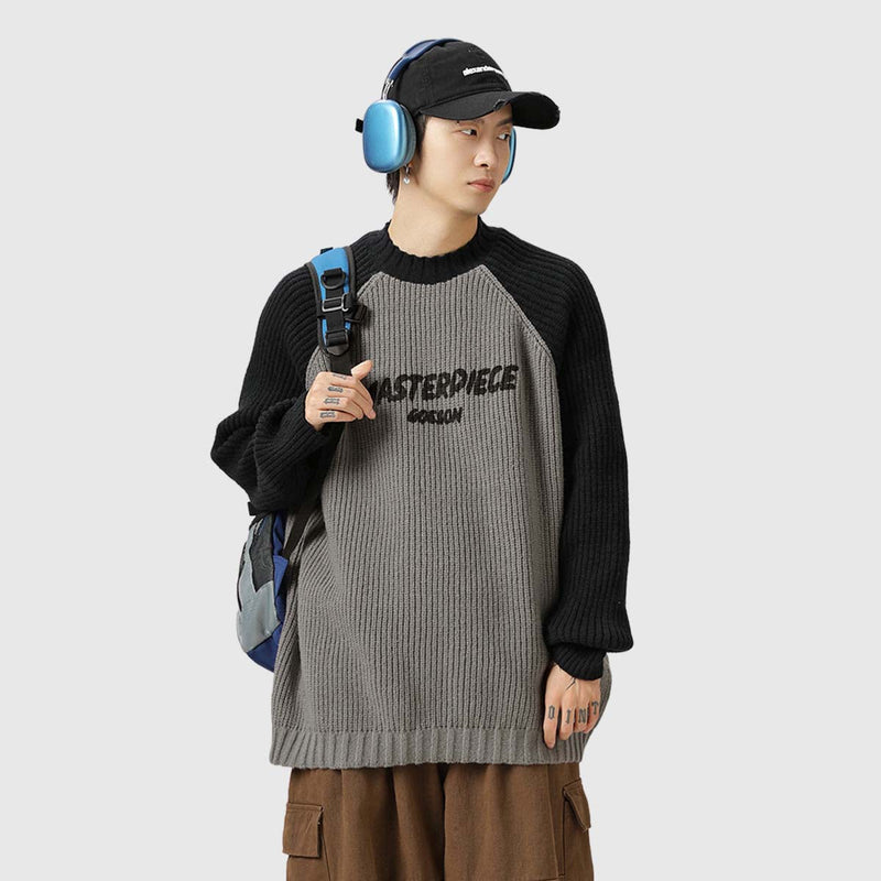 SOWHATON™ CASUAL CONTRAST SLEEVE PULLOVER