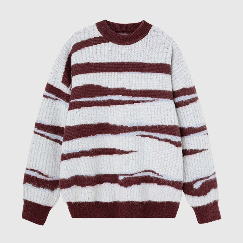 SOWHATON™ IRREGULAR STRIPED KNIT KAZAK