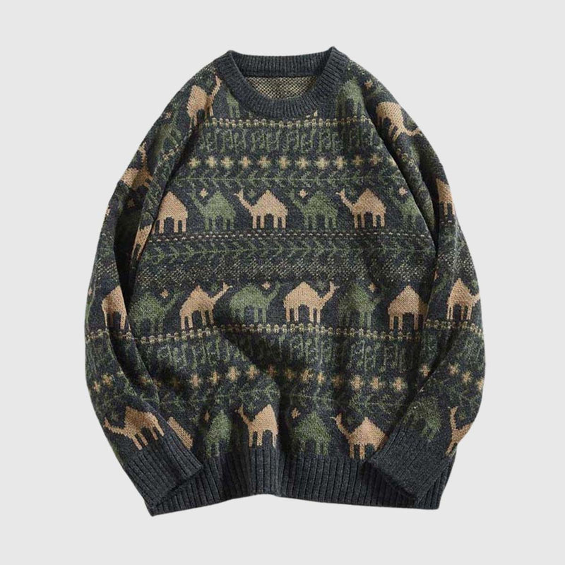 SOWHATON™ TRIBAL PATTERN KNIT KAZAK