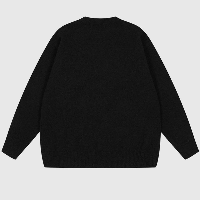 SOWHATON™ HEART PATCH OVERSIZED KNIT KAZAK