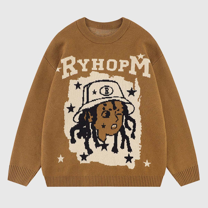 SOWHATON™ GRAPHIC EMBROIDERED KNIT KAZAK