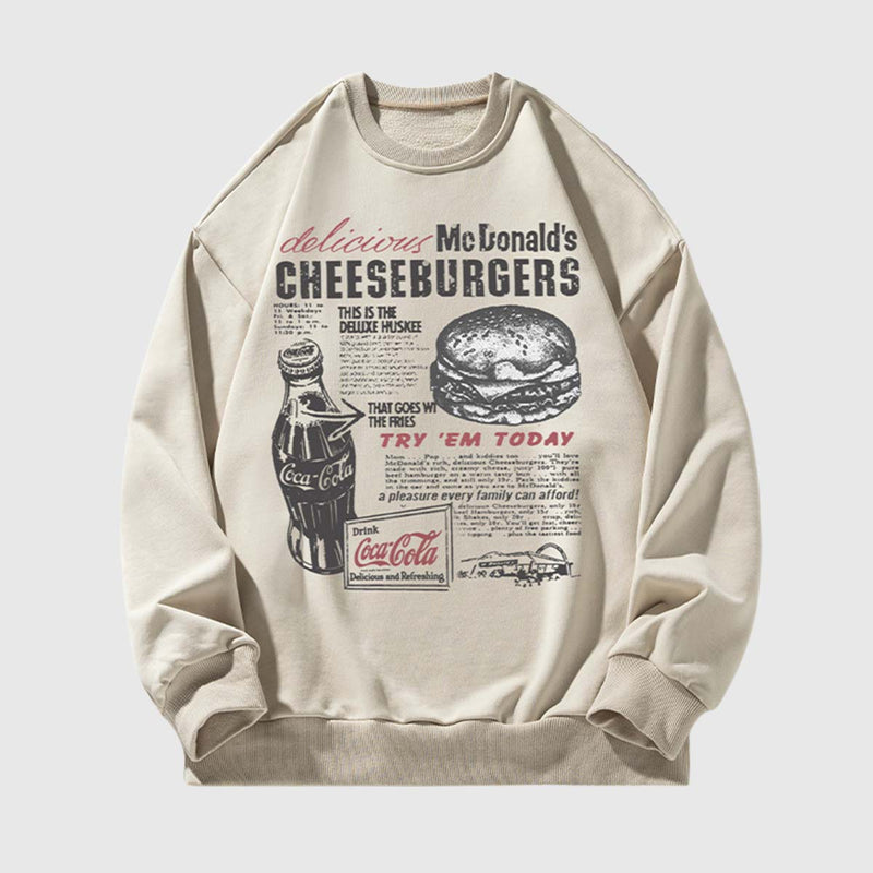 SOWHATON™ VINTAGE FAST FOOD GRAPHIC SWEATSHIRT