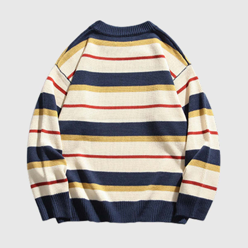 SOWHATON™ STRIPED EMBROIDERED KNIT KAZAK