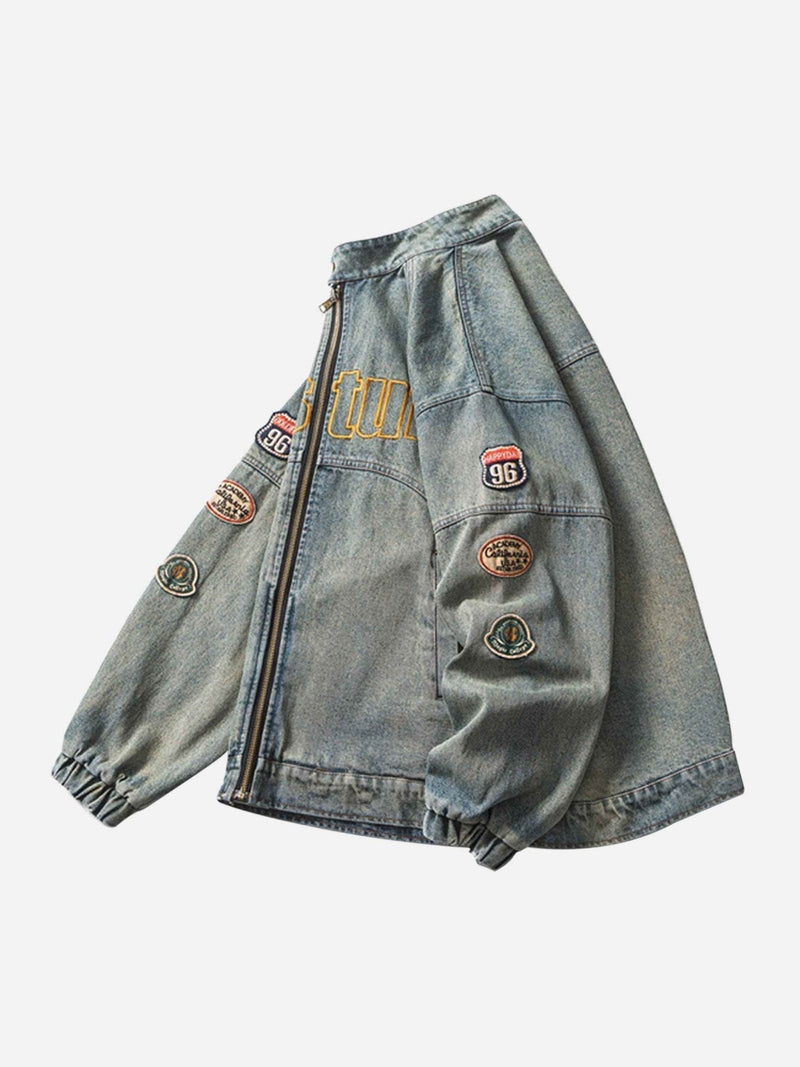 SOWHATON™ BADGE EMBROIDERED DENIM CEKET