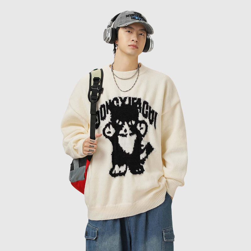 SOWHATON™ RETRO CARTOON KNIT KAZAK