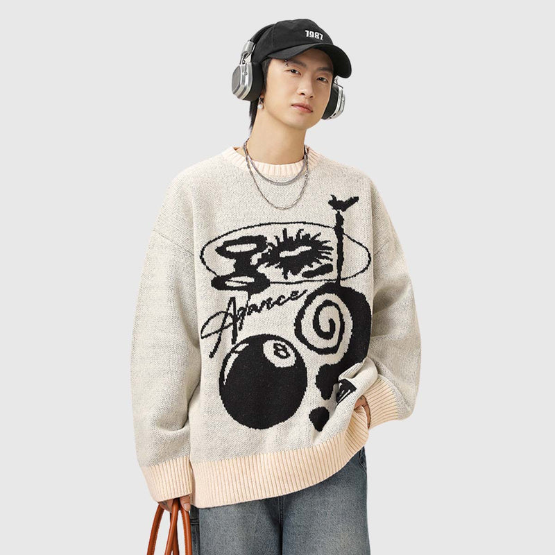 SOWHATON™ ABSTRACT GRAPHIC KNIT KAZAK