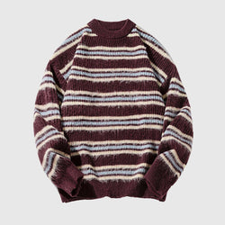 SOWHATON™ JAPANESE RETRO STRIPED KNIT KAZAK