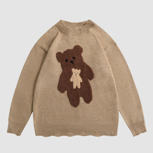 SOWHATON™ CUTE CARTOON BEAR JACQUARD KAZAK