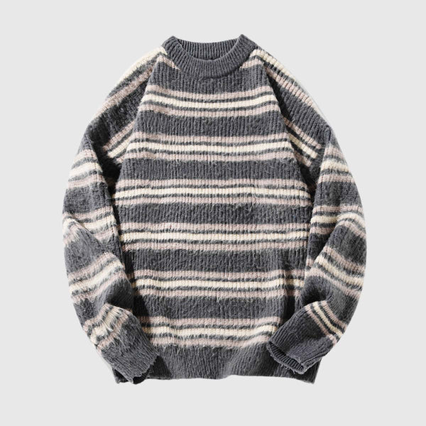 SOWHATON™ JAPANESE RETRO STRIPED KNIT KAZAK