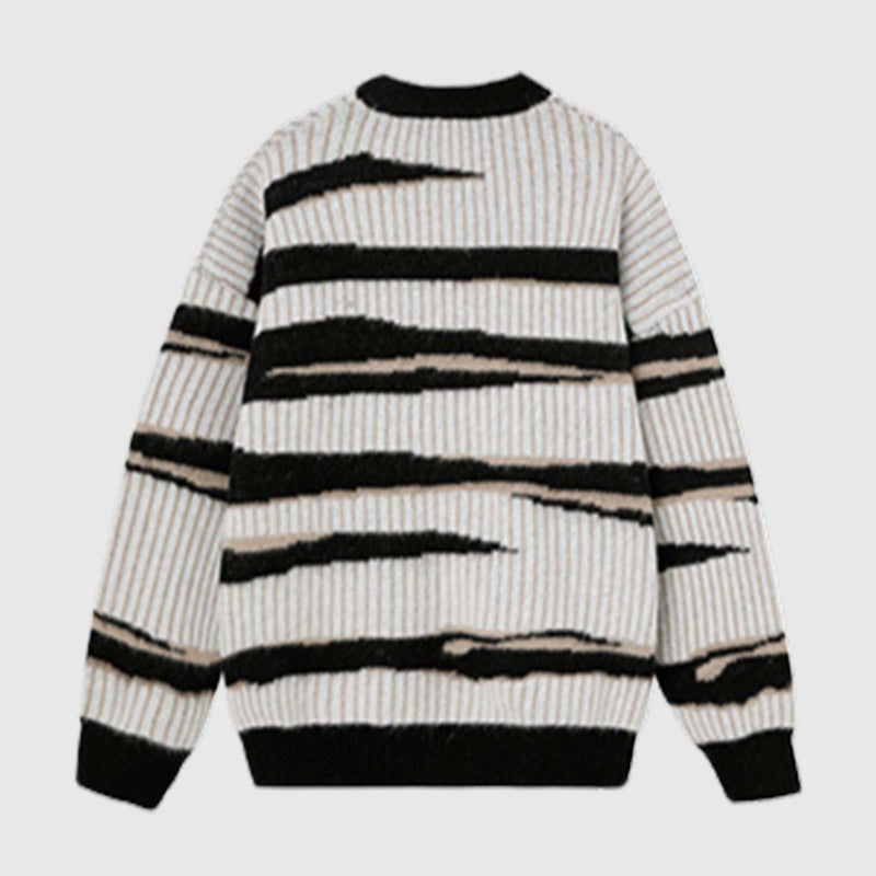 SOWHATON™ IRREGULAR STRIPED KNIT KAZAK