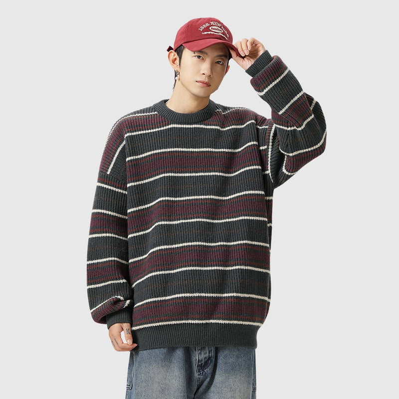 SOWHATON™ RETRO STRIPED KNIT KAZAK