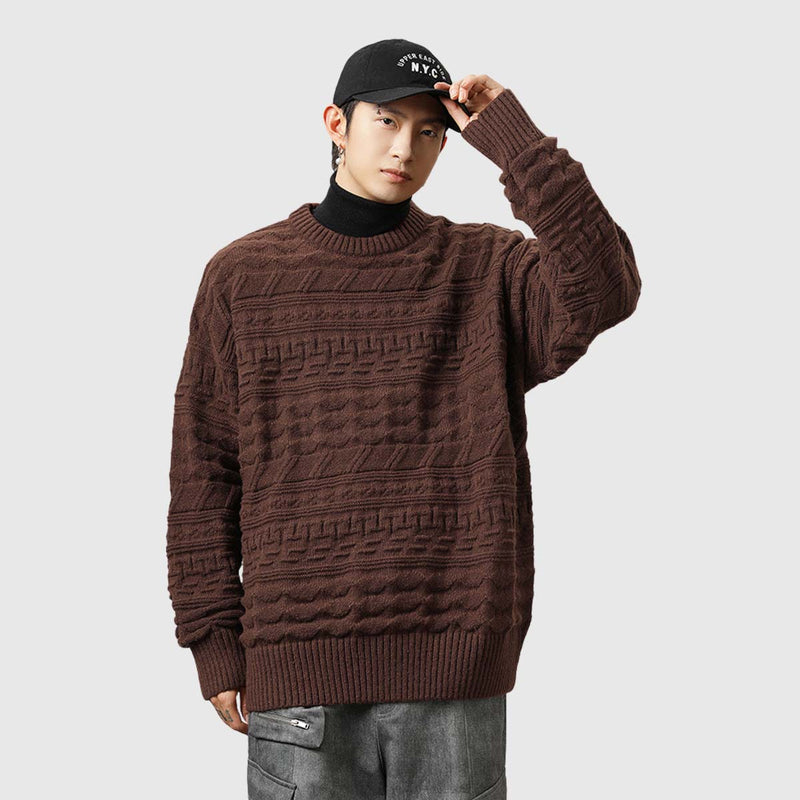 SOWHATON™ JAPANESE RETRO TEXTURED KNIT KAZAK