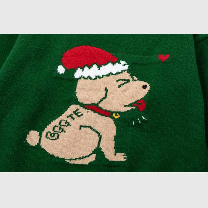 SOWHATON™ SANTA DOG KNIT KAZAK