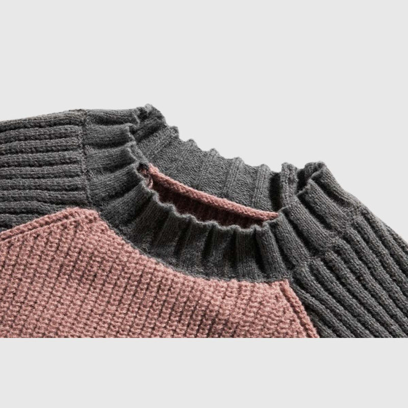 SOWHATON™ CASUAL CONTRAST SLEEVE PULLOVER