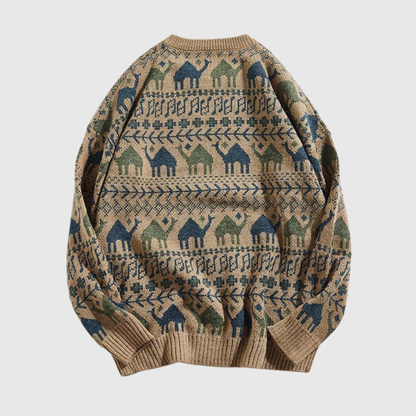 SOWHATON™ TRIBAL PATTERN KNIT KAZAK