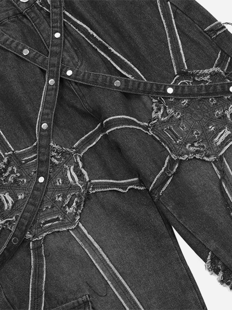 SOWHATON™ STREET SPIDER WEB JEANS