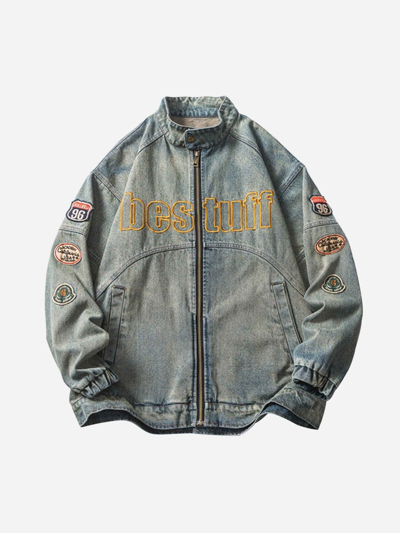 SOWHATON™ BADGE EMBROIDERED DENIM CEKET