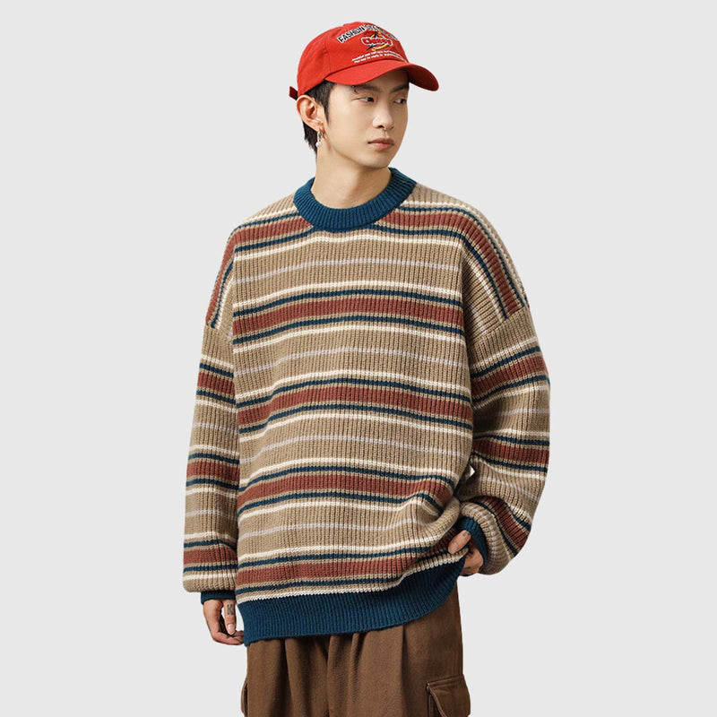 SOWHATON™ RETRO STRIPED KNIT KAZAK