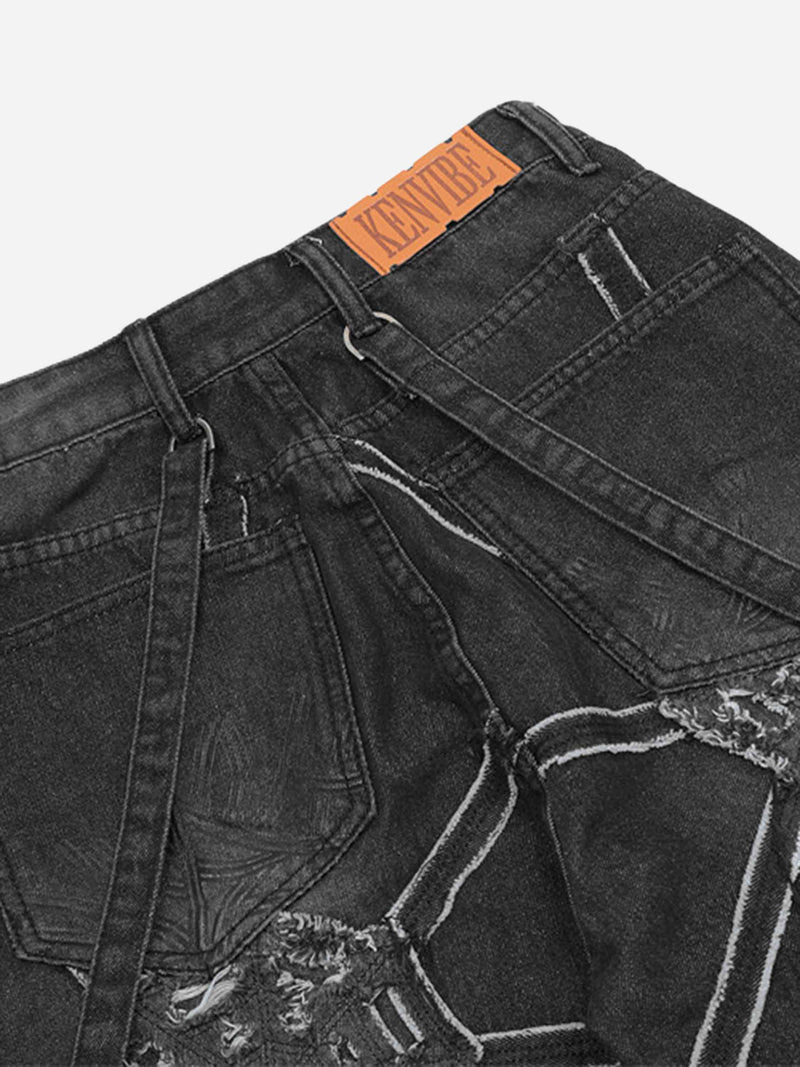 SOWHATON™ STREET SPIDER WEB JEANS