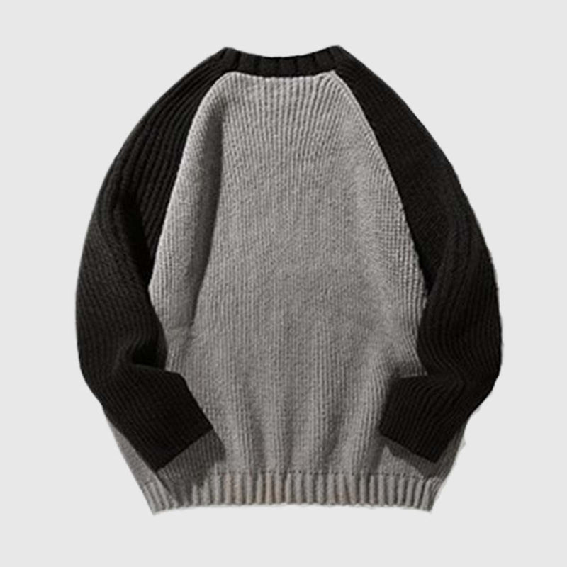 SOWHATON™ CASUAL CONTRAST SLEEVE PULLOVER