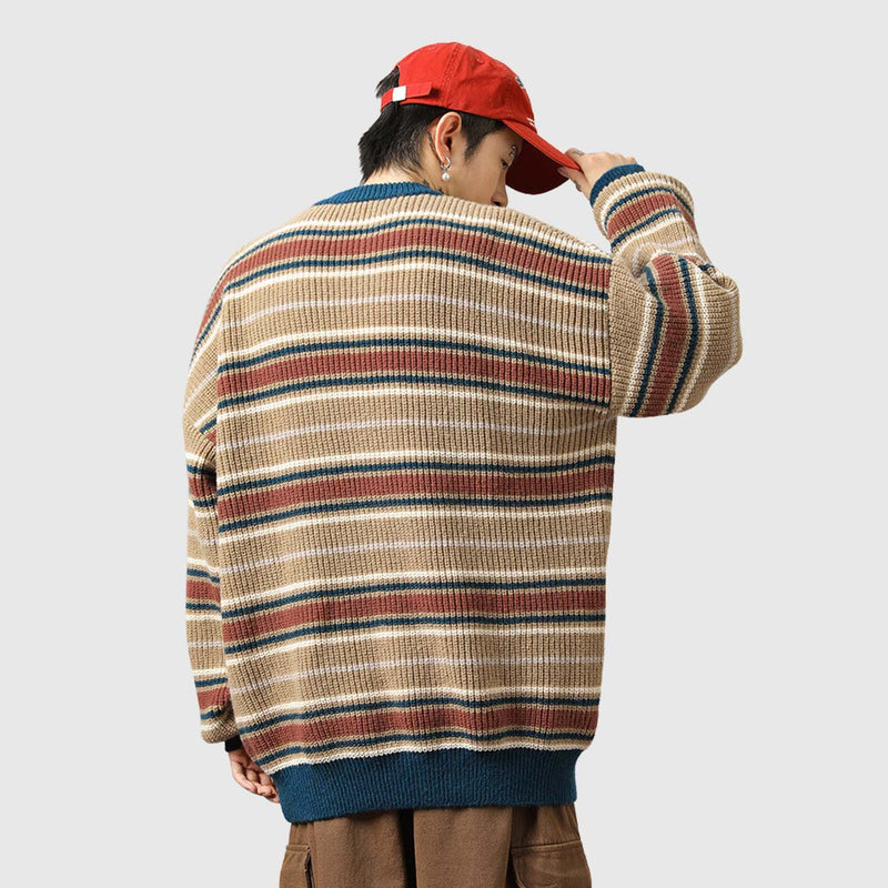 SOWHATON™ RETRO STRIPED KNIT KAZAK