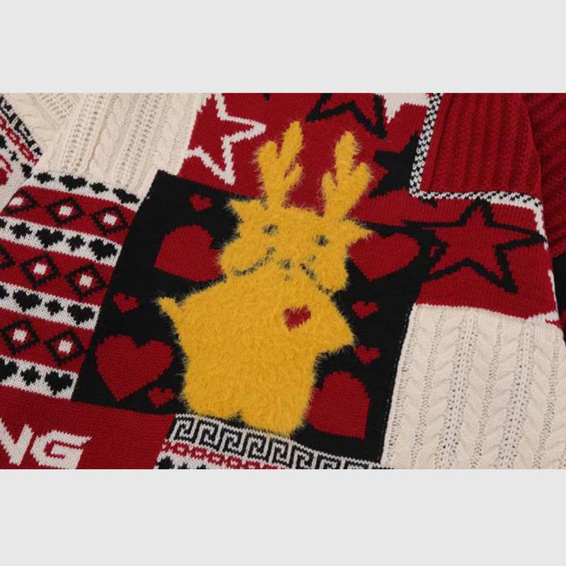 SOWHATON™ REINDEER PATCHWORK CHRISTMAS KAZAK