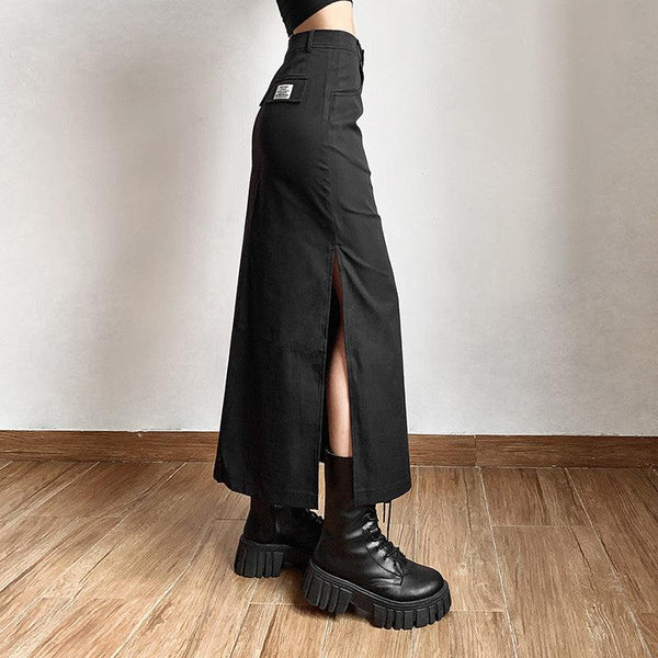 SOWHATON™ DARK ACADEMIA YANDAN YIRTMAÇLI MAXI SKIRT