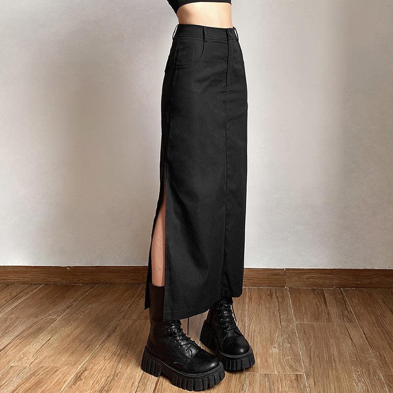 SOWHATON™ DARK ACADEMIA YANDAN YIRTMAÇLI MAXI SKIRT