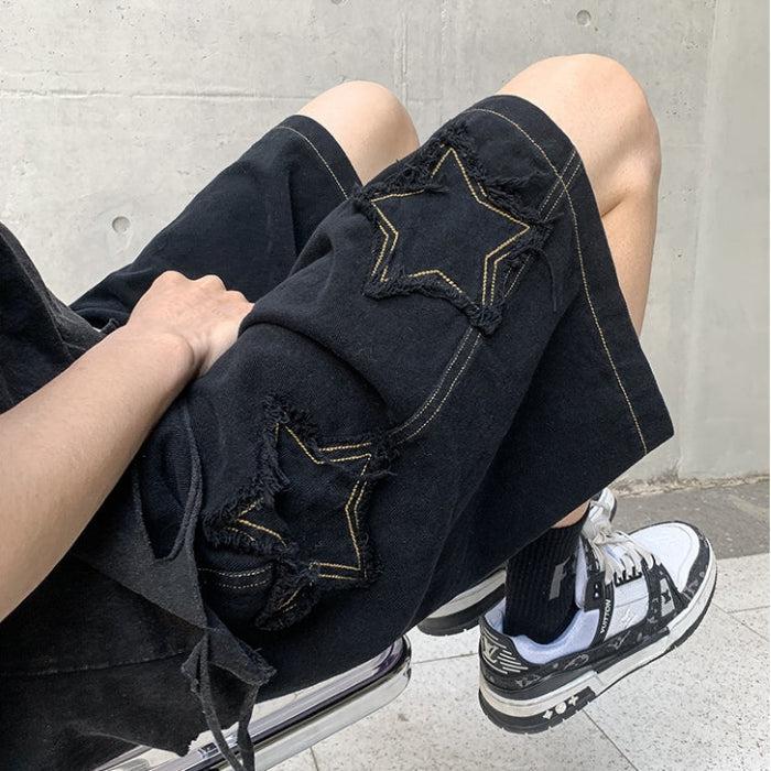 SOWHATON™ DRAWSTRING STAR EMBROIDERED SHORTS