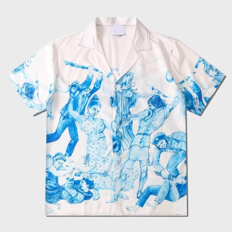 SOWHATON™ PRINTED HAWAIIAN SUMMER VINTAGE POLO GÖMLEK