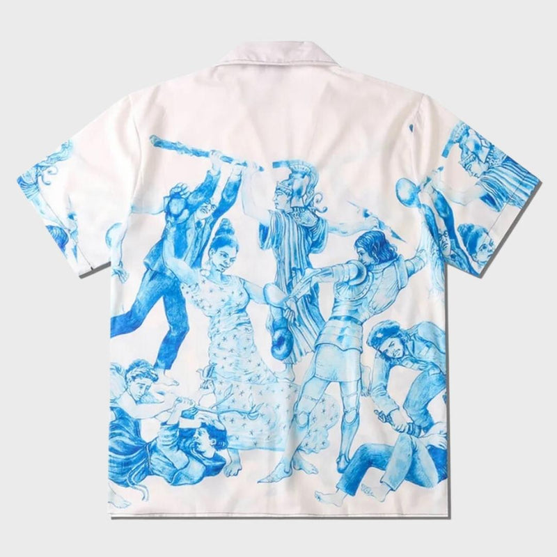 SOWHATON™ PRINTED HAWAIIAN SUMMER VINTAGE POLO GÖMLEK