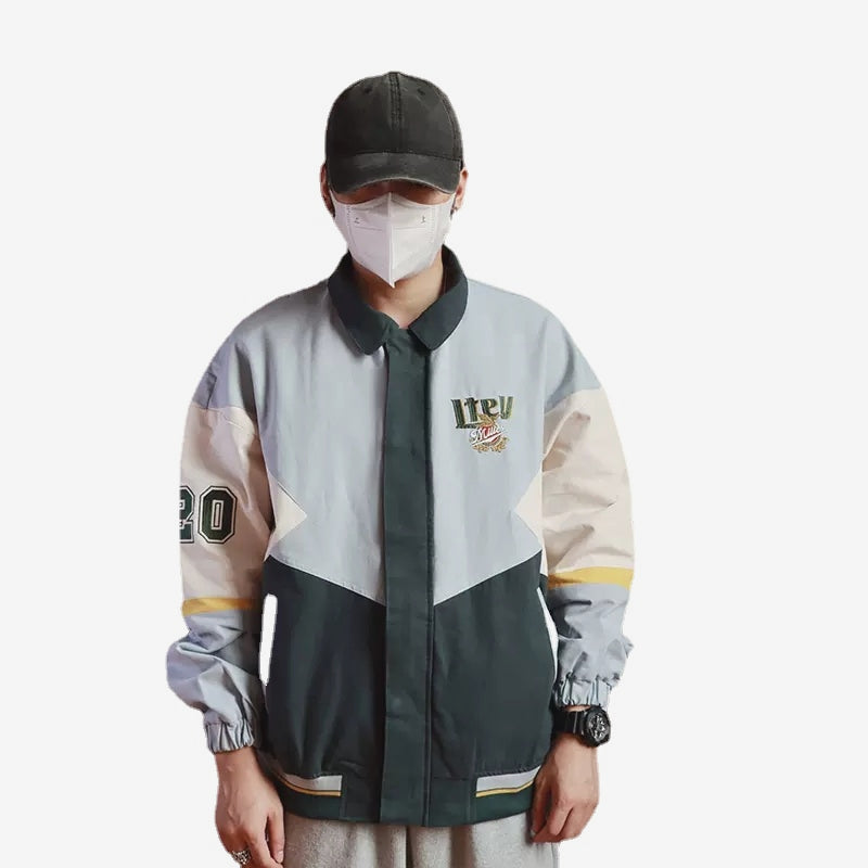 SOWHATON™ STREETWEAR COLOR BLOCK PATCHWORK CEKET