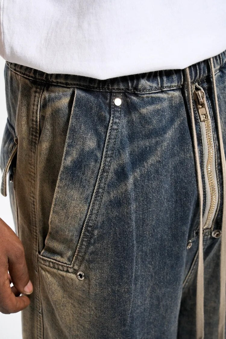 SOWHATON™ "STREET STAR" VZ9 HARD WASHED BAGGY JEANS