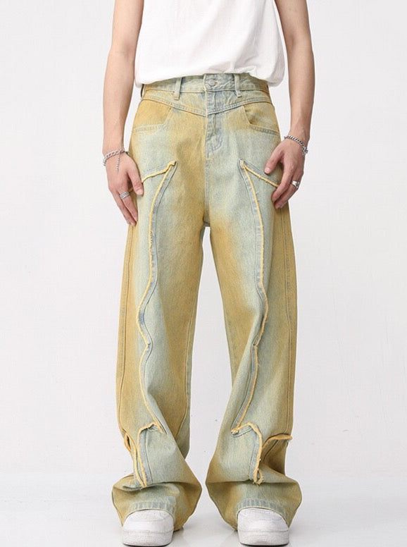 SOWHATON™ WASHED VINTAGE BAGGY JEANS