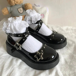 SOWHATON™ STAR BUCKLED PLATFORM MARY JANE SHOES