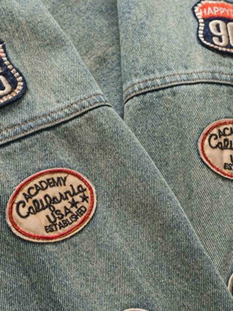 SOWHATON™ BADGE EMBROIDERED DENIM CEKET