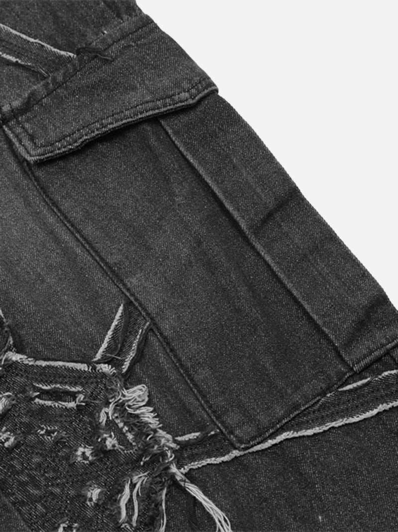 SOWHATON™ STREET SPIDER WEB JEANS