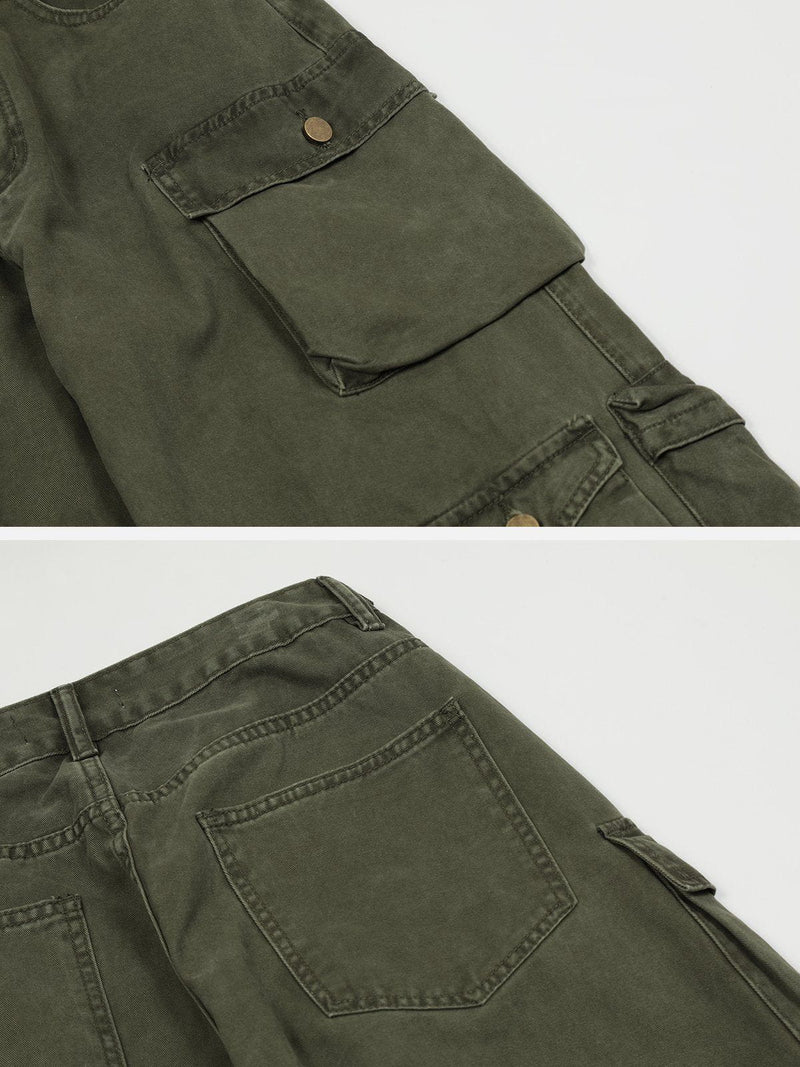 SOWHATON™ VINTAGE MULTI-POCKET CARGO PANTS