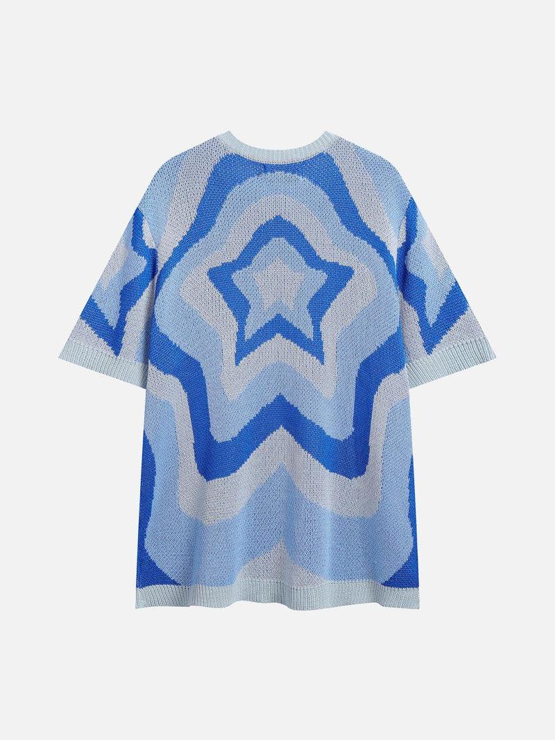 SOWHATON™ KNITTING CUT-OUT STAR T-SHIRT